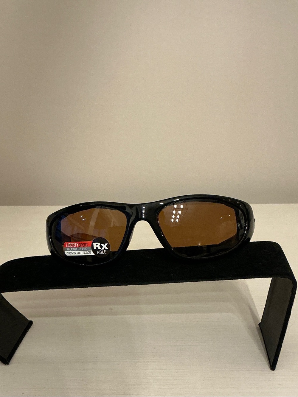 Liberty Sport, Men’s Sport Wrap Sunglasses - Black Frame with Brown Lenses